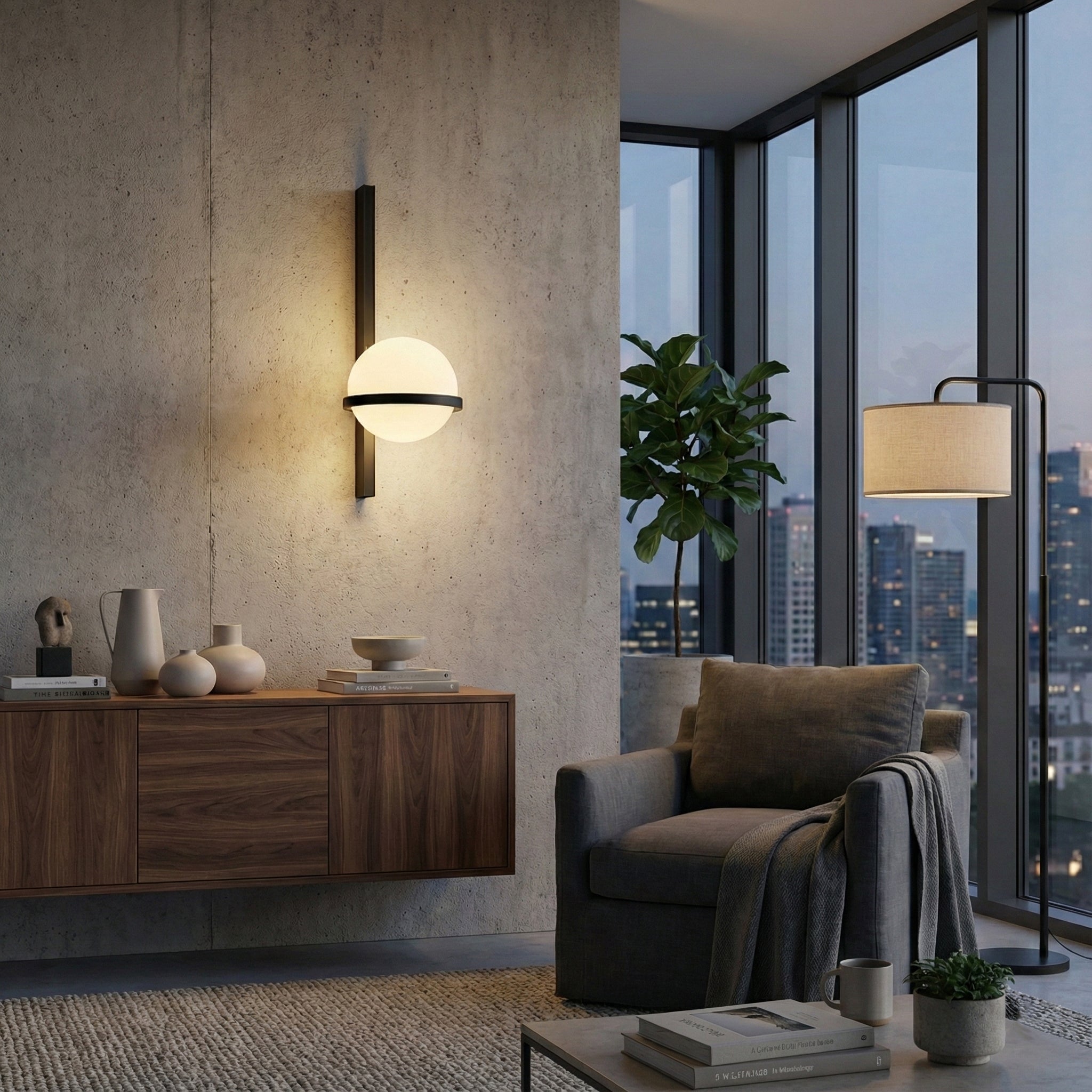 LED стенен аплик Astro Orb Wall | Сферичен | 12W | Черен