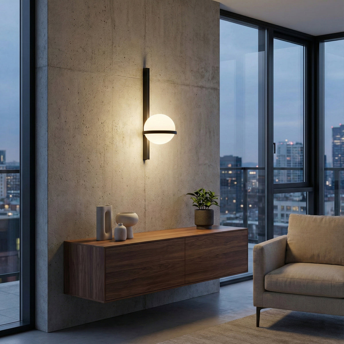 LED стенен аплик Astro Orb Wall | Сферичен | 12W | Черен - alternate view