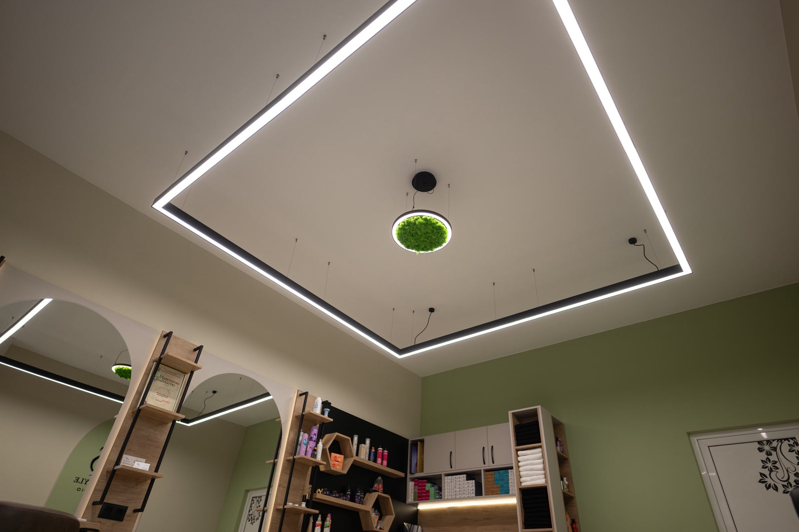 Акустична висяща LED лампа Cool Moss | Скандинавски мъх | 6 цвята