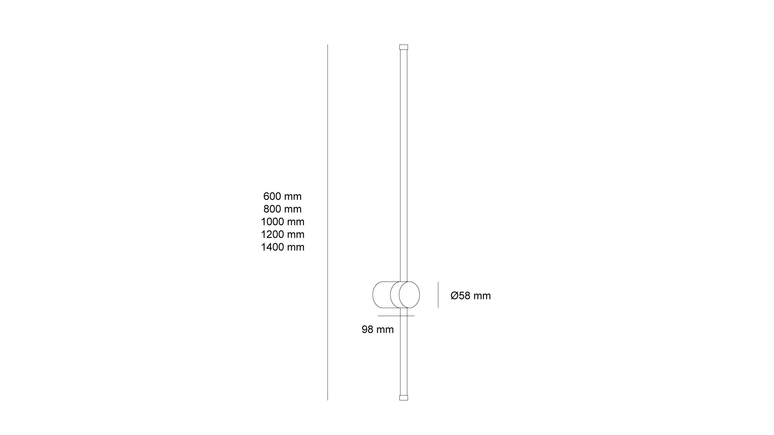 Линеен стенен LED аплик Tiny Pipe | 3000K | 1.6cm дебелина