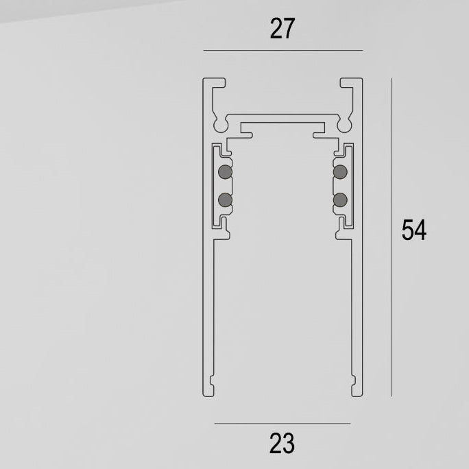 Магнитна шина за външен монтаж върху таван/стена Magnet Line 23 mm