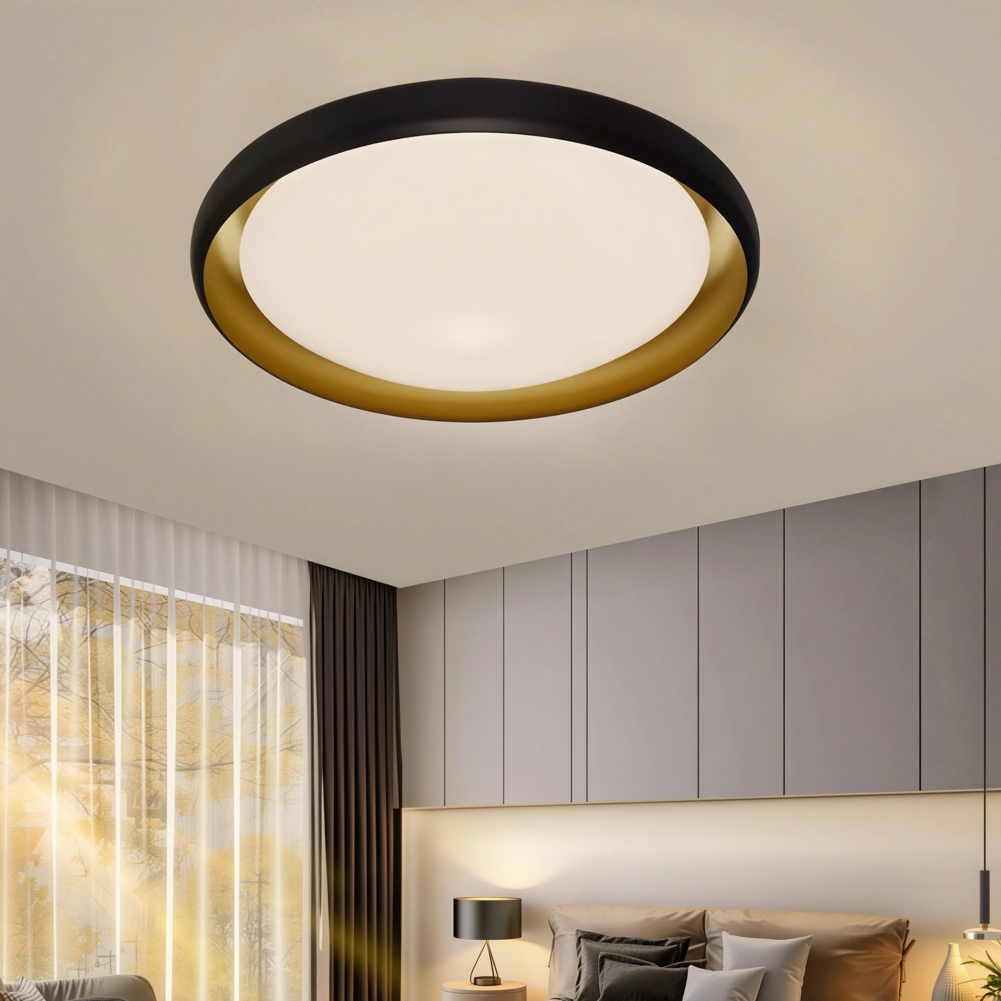 LED плафониера Gruss | Златно-черен | 48W | 3000K