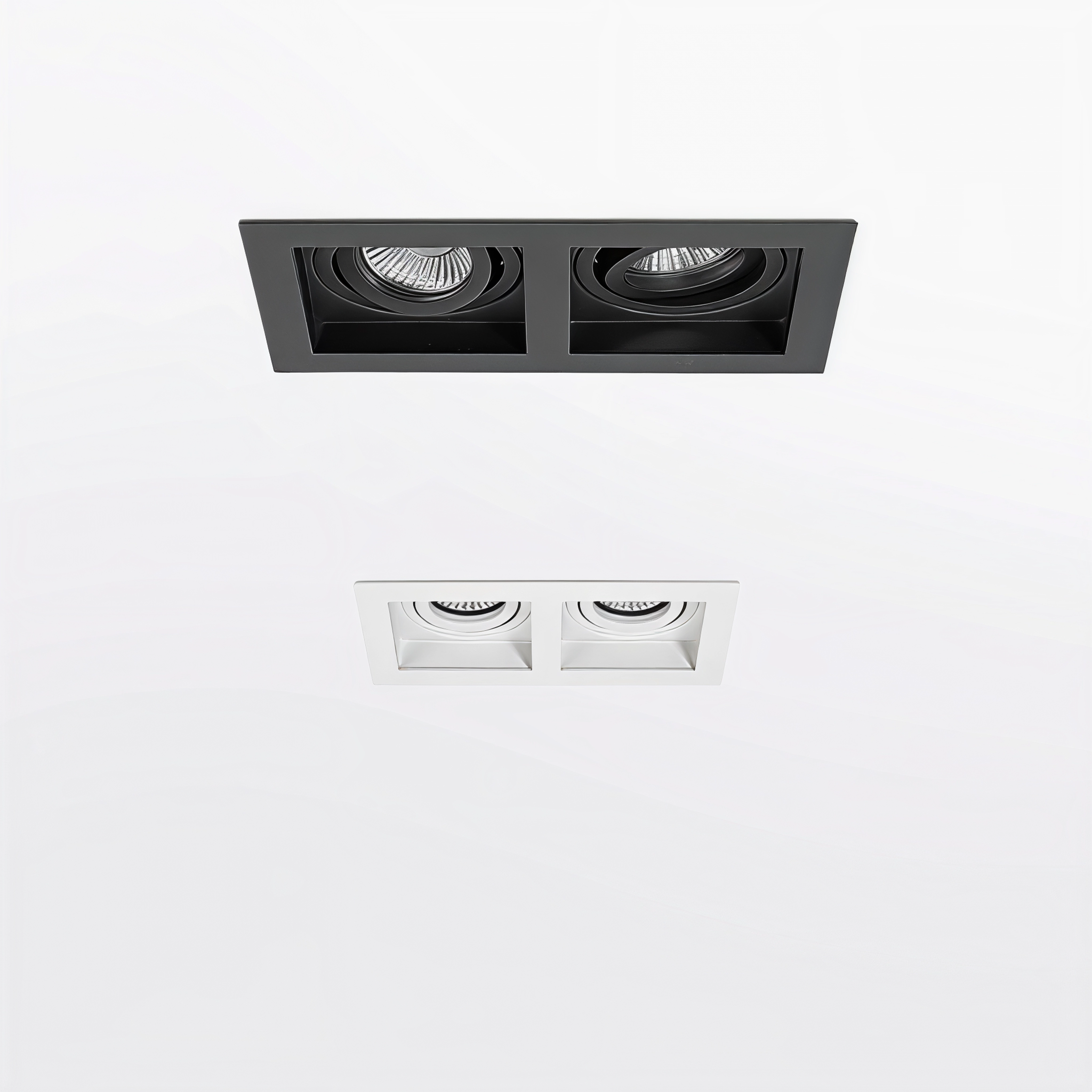 Правоъгълна LED луна за вграждане Cardan Mini & Double | Черна/Бяла