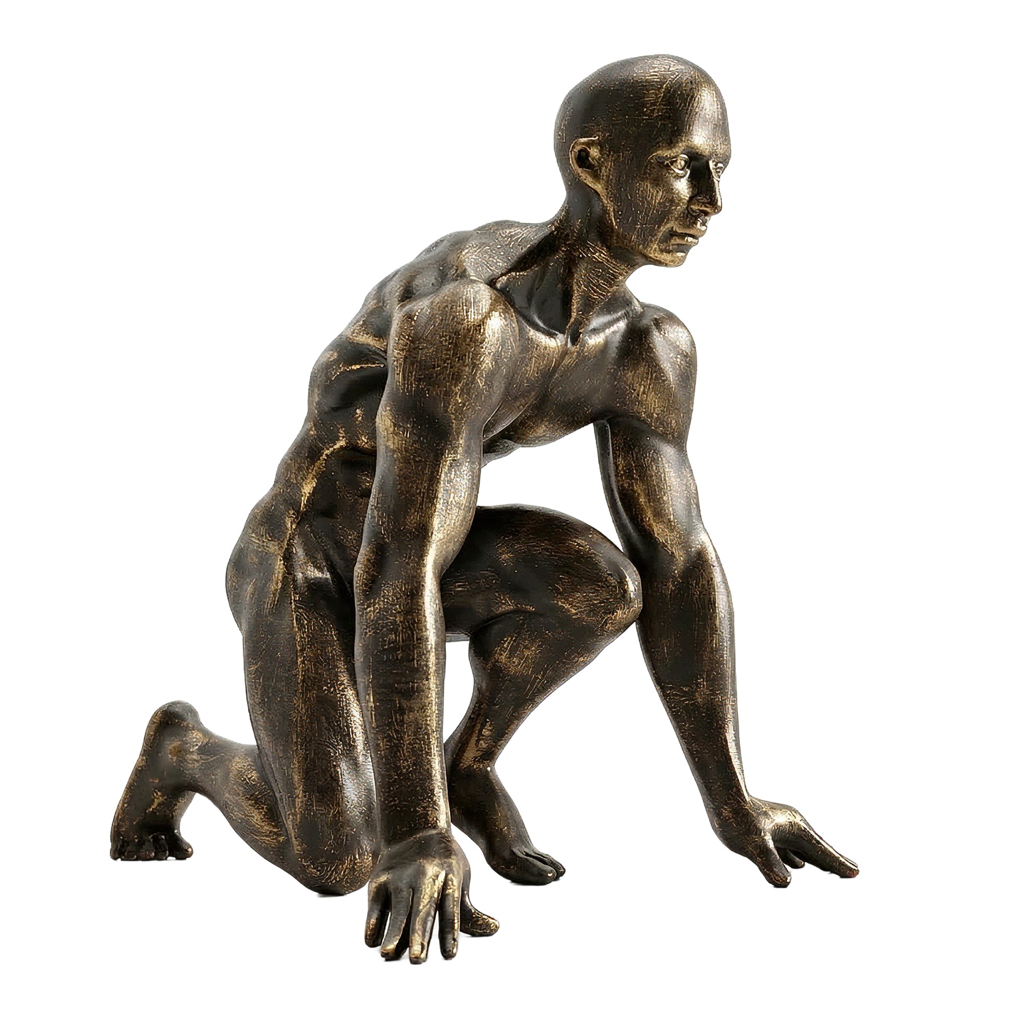 Скулптура на атлет в стартова позиция Runner | 28cm | Бронз