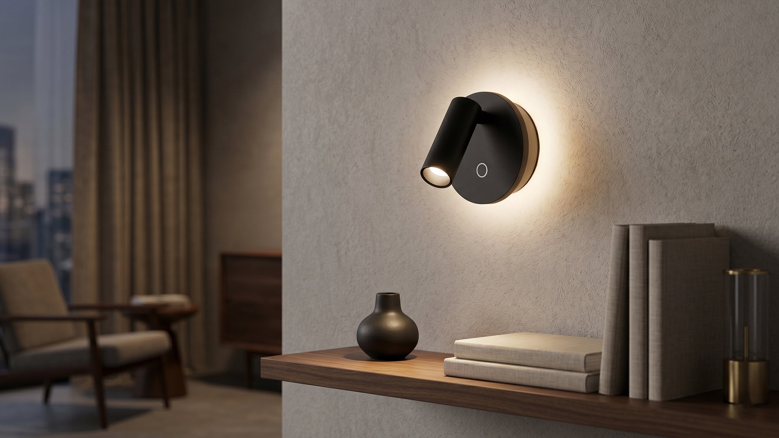 Стенен LED аплик Genius с четец и индиректна светлина | 3000K