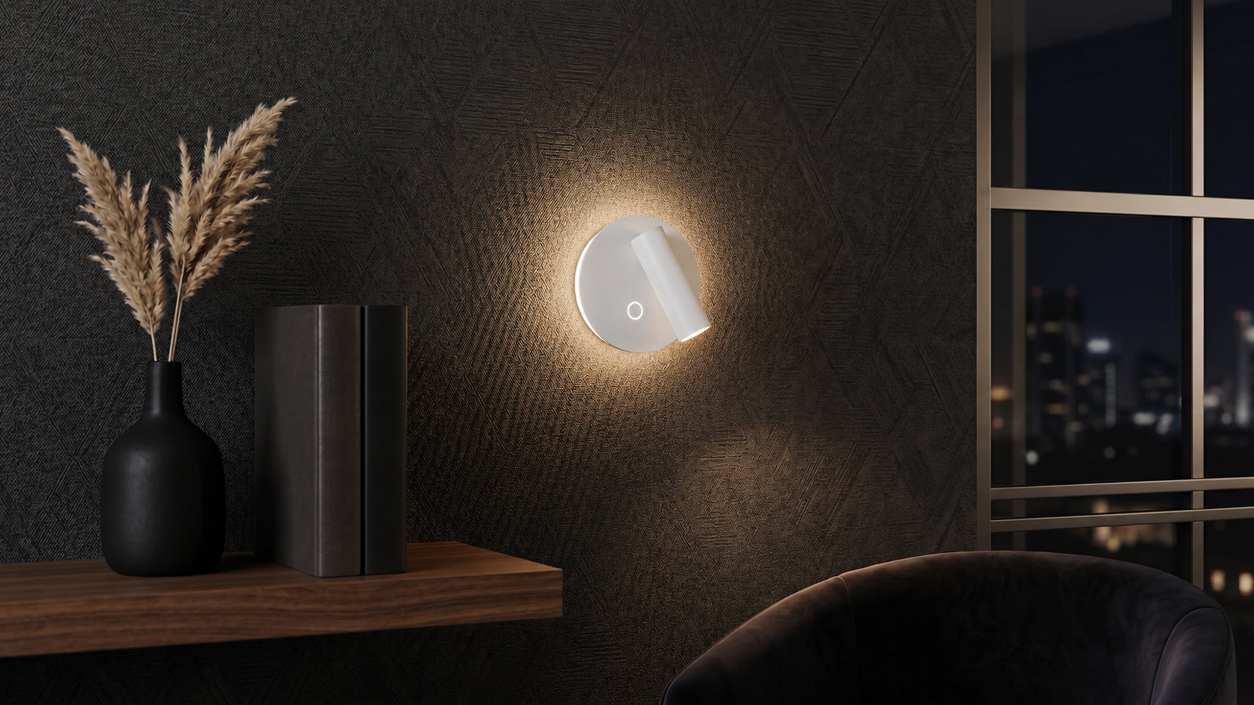 Стенен LED аплик Genius с четец и индиректна светлина | 3000K
