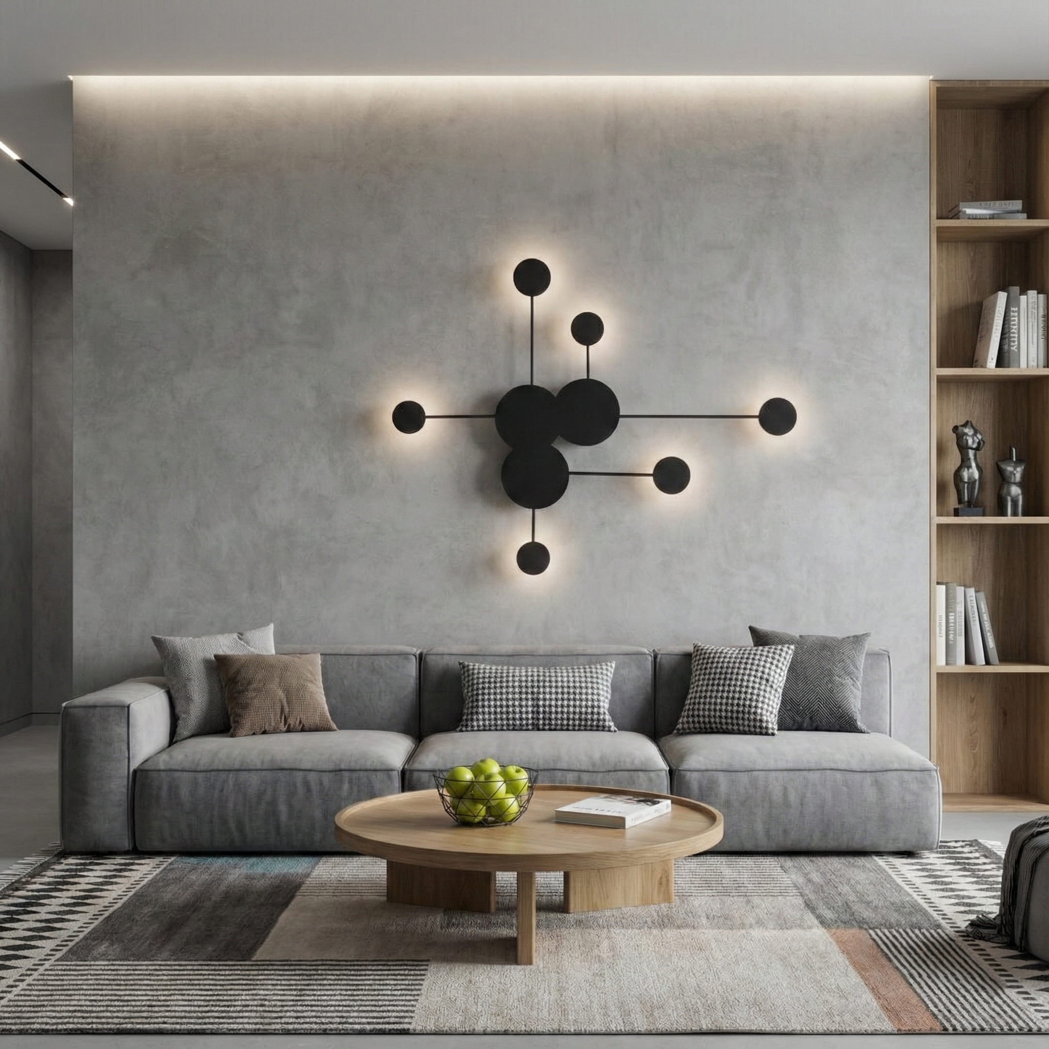 Стенен LED аплик Nexus | Геометричен дизайн | Черен | 42W | 3000K