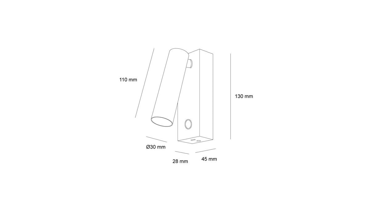 Стенен LED аплик Node | Type-C | Димиране | 3000K