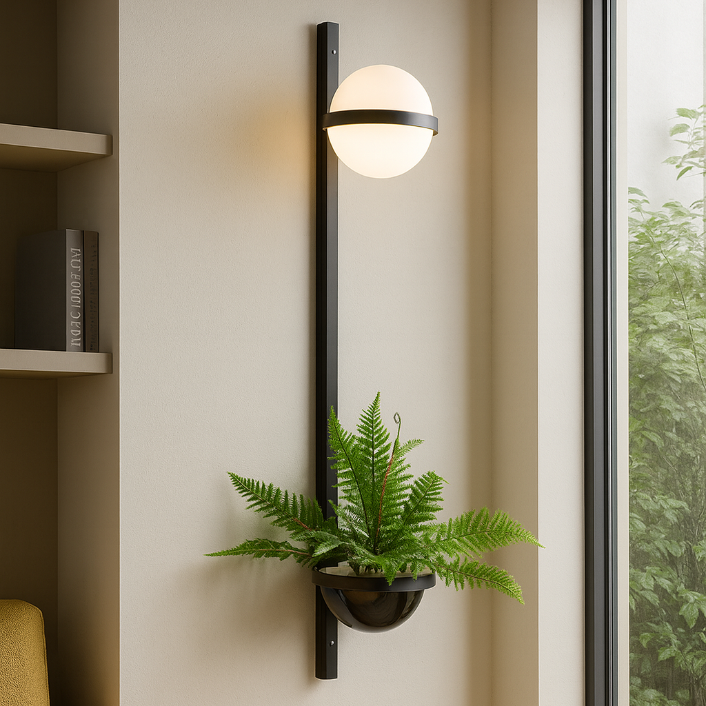 Стенен LED аплик Astro Pot Wall | Поставка за растение | 12W | Черен | 3000K