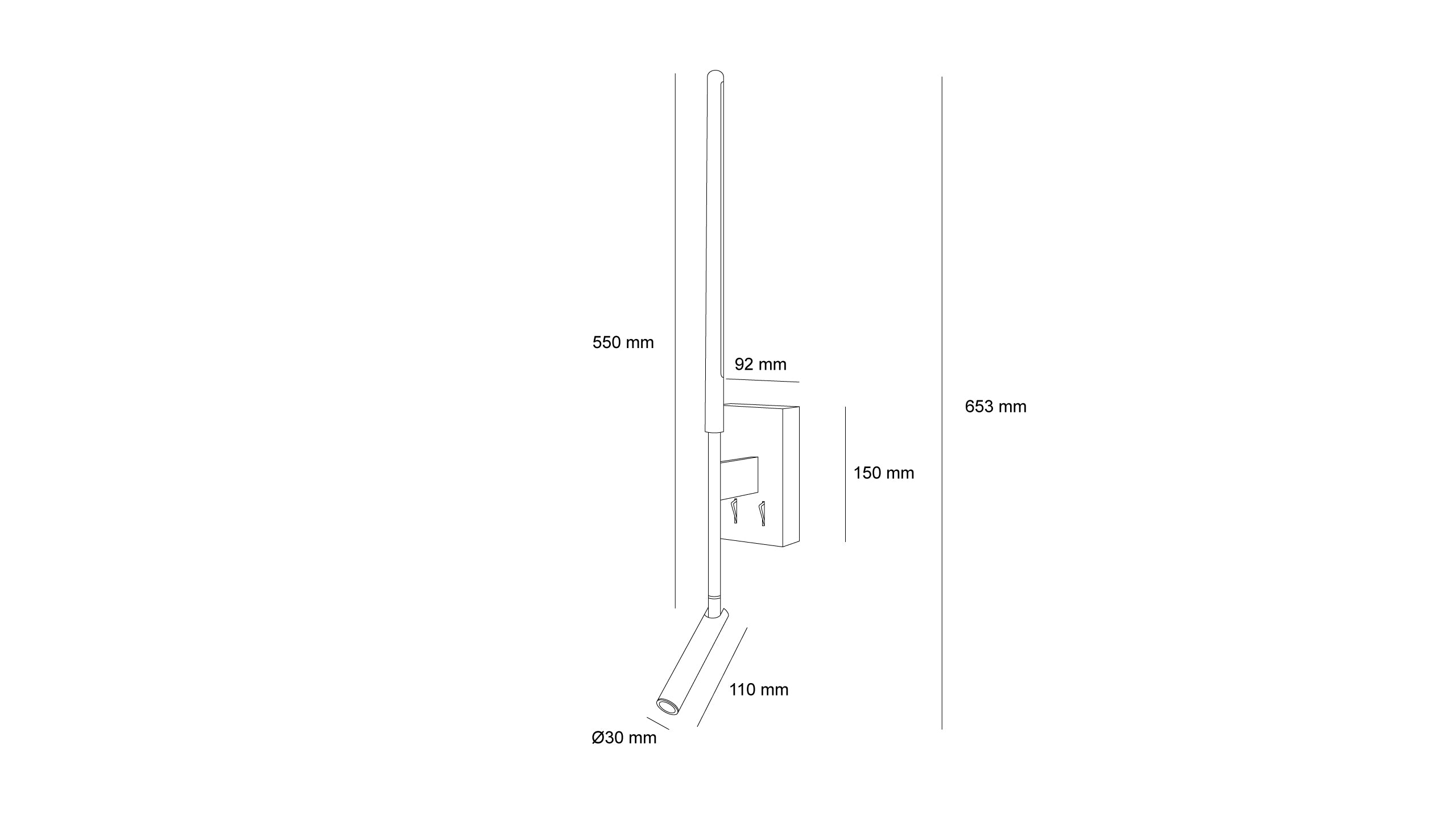 Стенен LED аплик Twin SQ | 3W+6W | 3000K