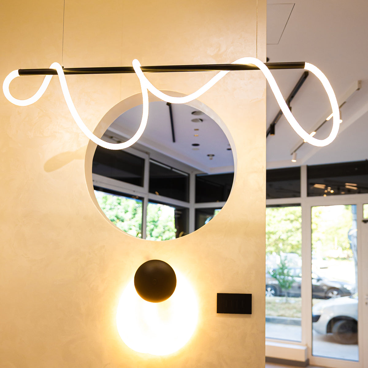 Висяща LED лампа Swing Pendant | Тип въже/маркуч | 45W