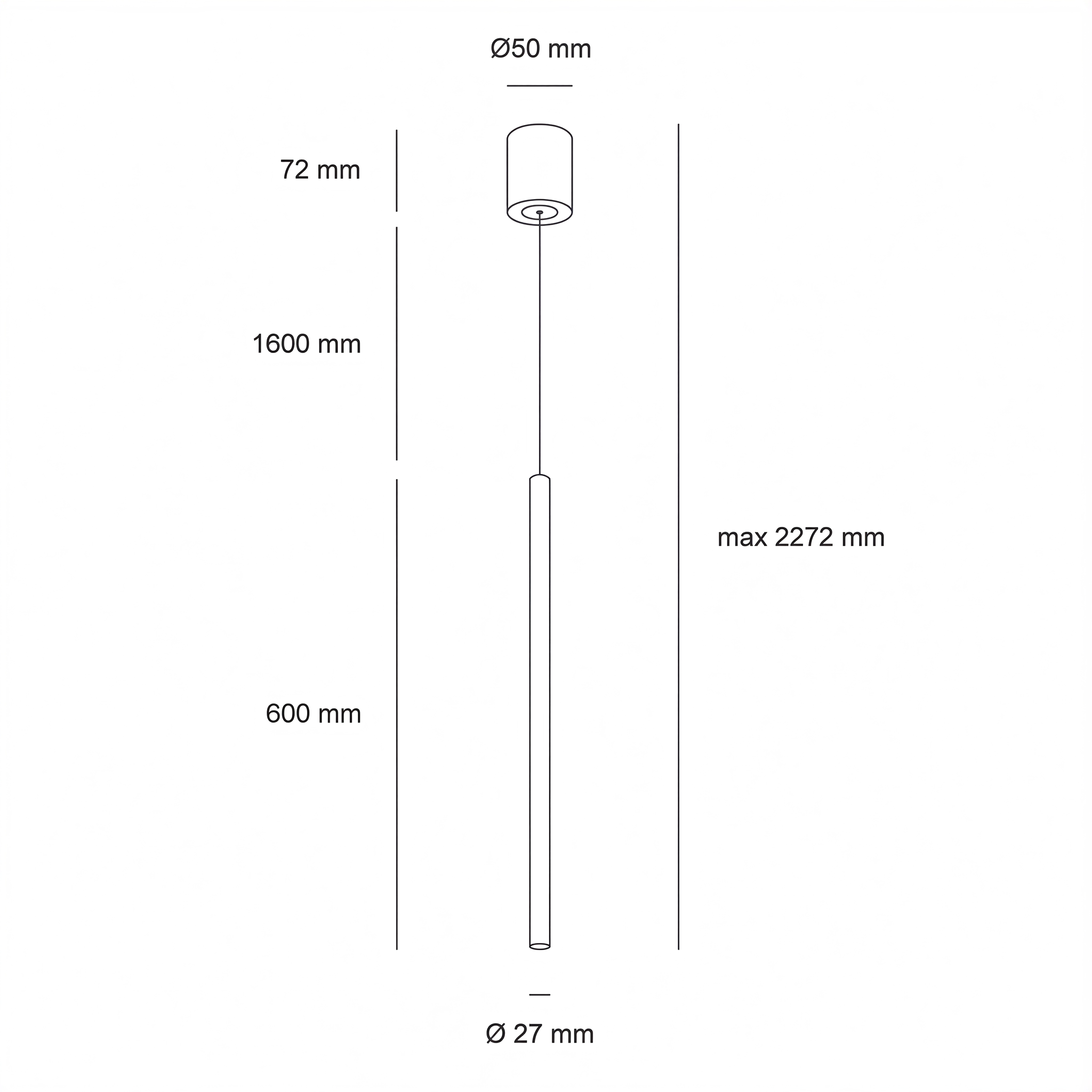 Цилиндричен LED пендел Emo | 60cm | 3000K | 7 W