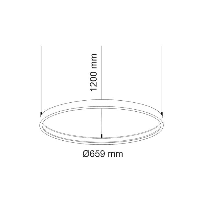 Висящ кръгъл LED полилей Ringo – Ø659 mm, 3000K, 30W