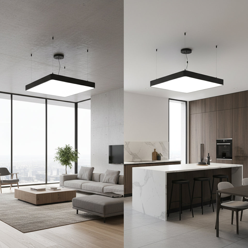 Висящ квадратен LED панел с изчистен дизайн Karo Hanging