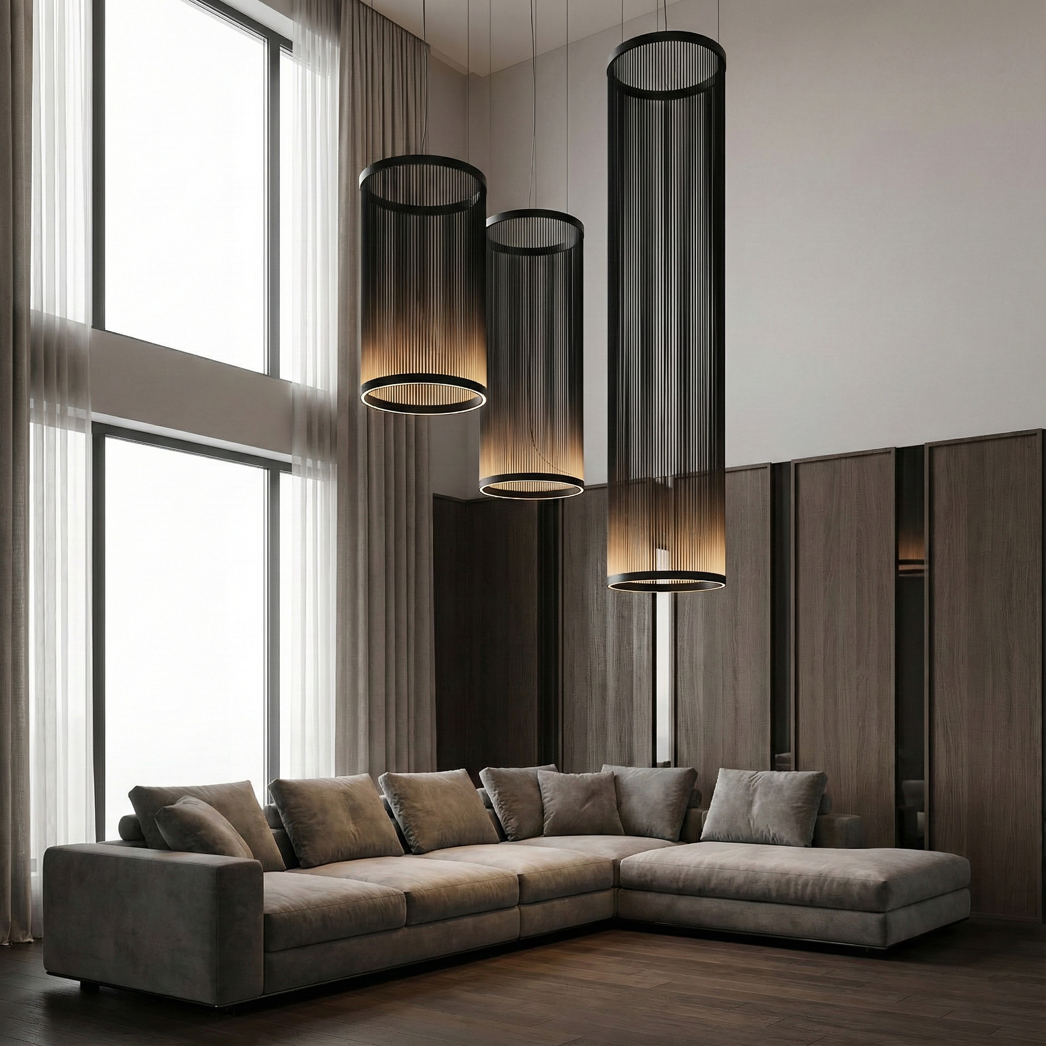 Висящ LED пендел Verto S | Цилиндричен | 20W | 3000K | Черен