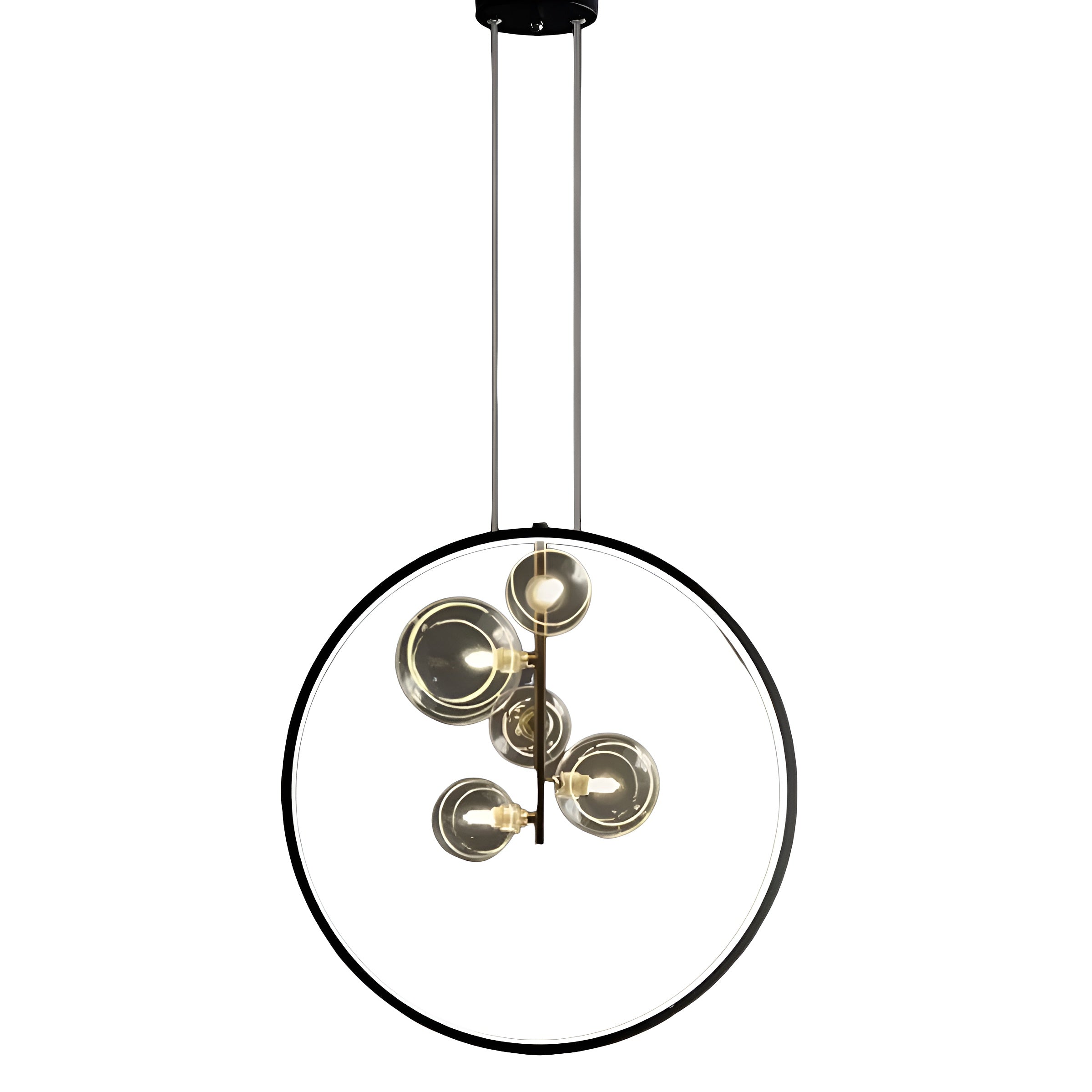 Висящ LED полилей Carina Ring 5 | Ринг и 5 стъклени сфери