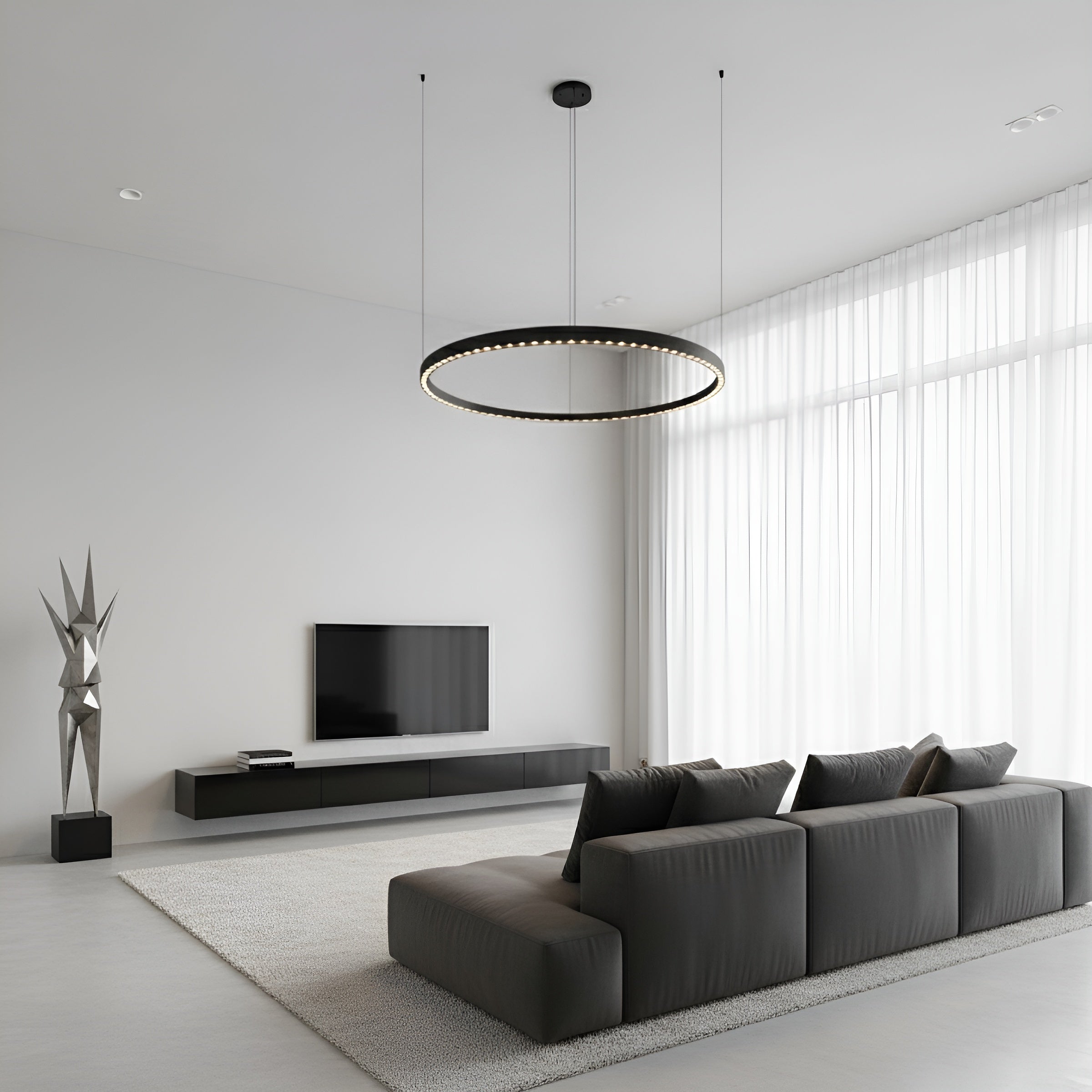 Висящ LED полилей Cool Dark | Кръгла форма | Насочена светлина