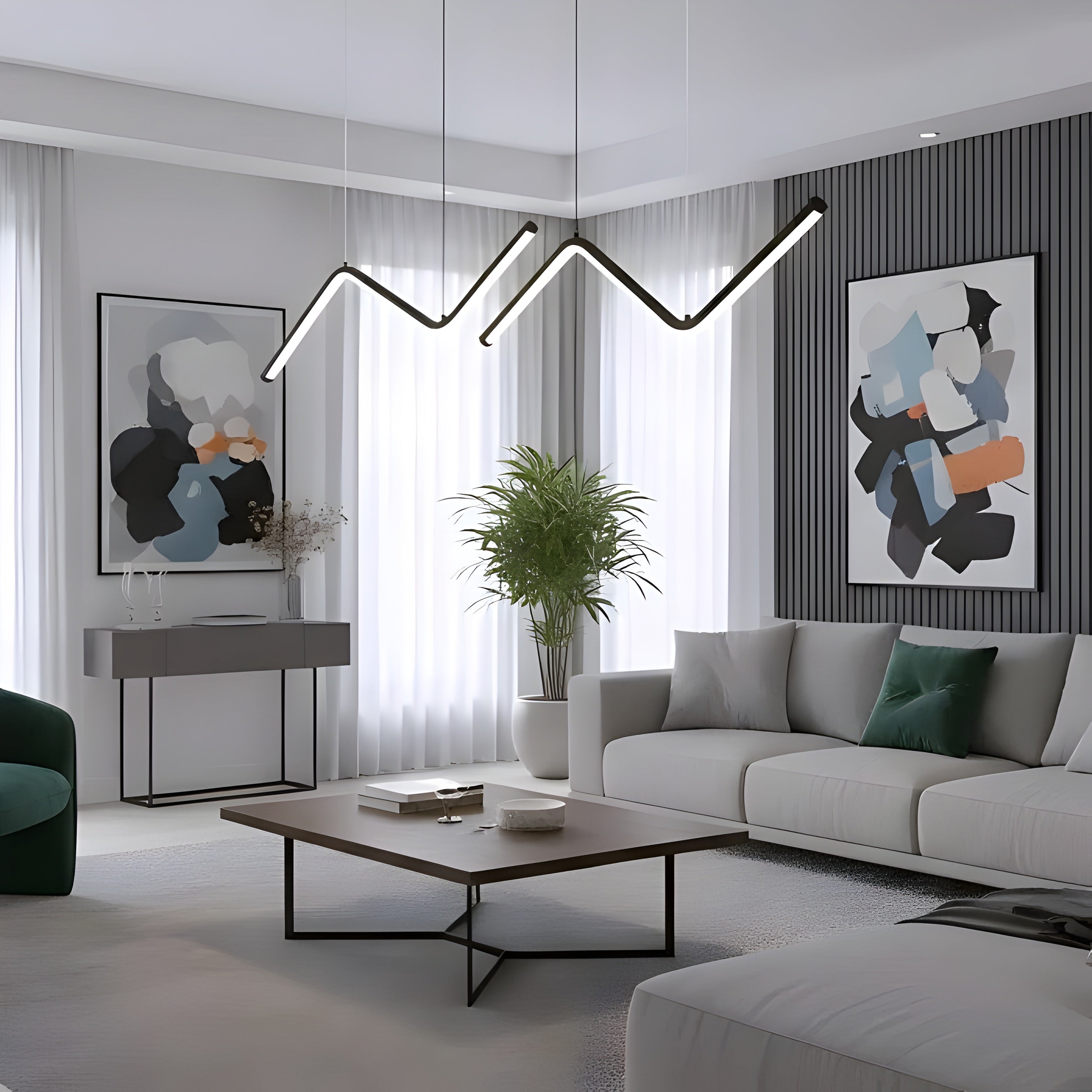 Висящ LED полилей Wave | Вълнообразна форма | 90cm | 24W