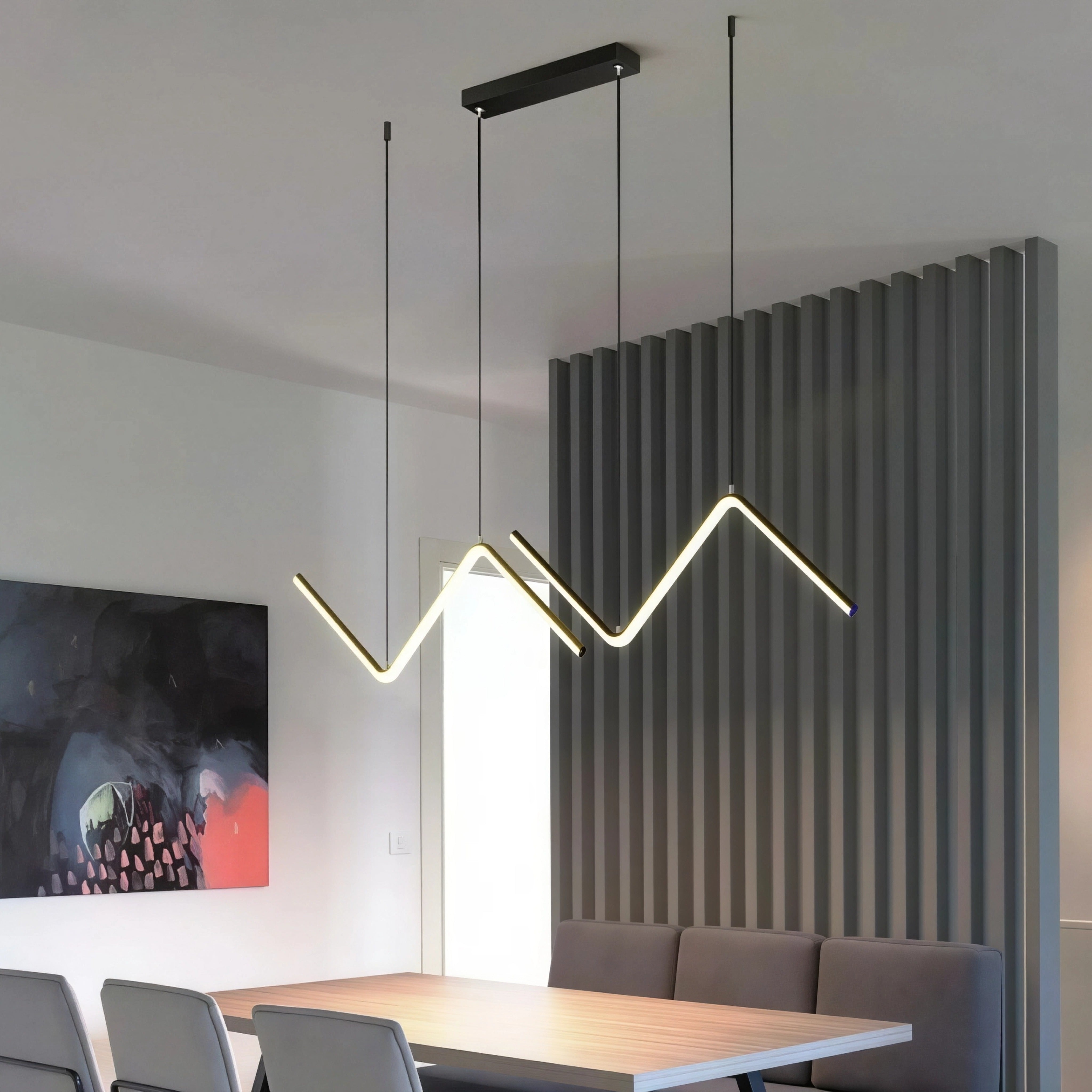 Висящ LED полилей Wave | Вълнообразна форма | 90cm | 24W