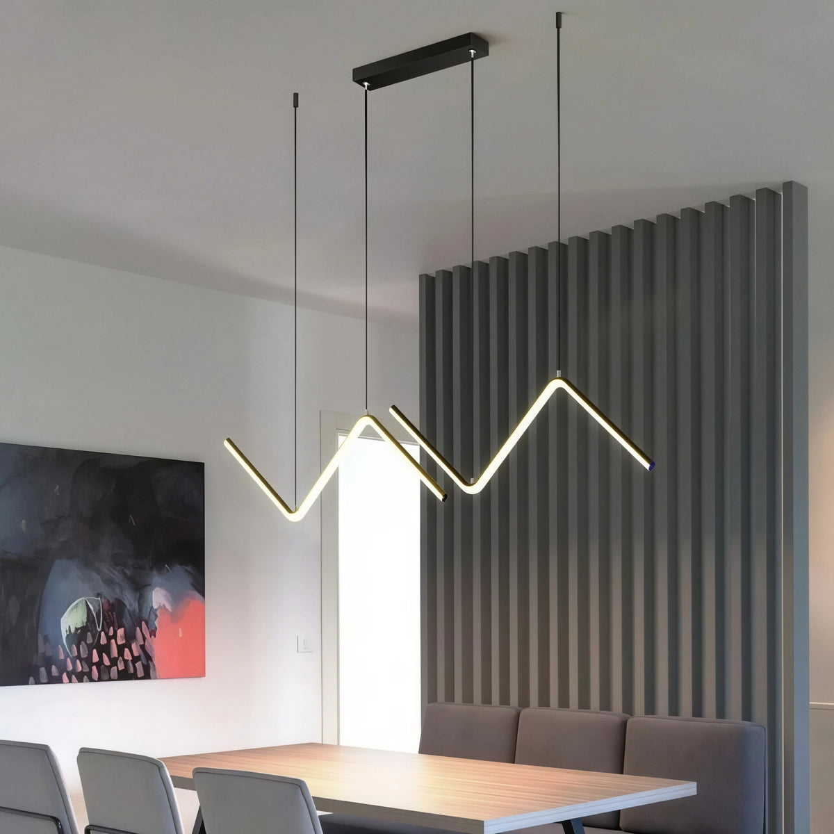 Висящ LED полилей Wave | Вълнообразна форма | 90cm | 24W - alternate view