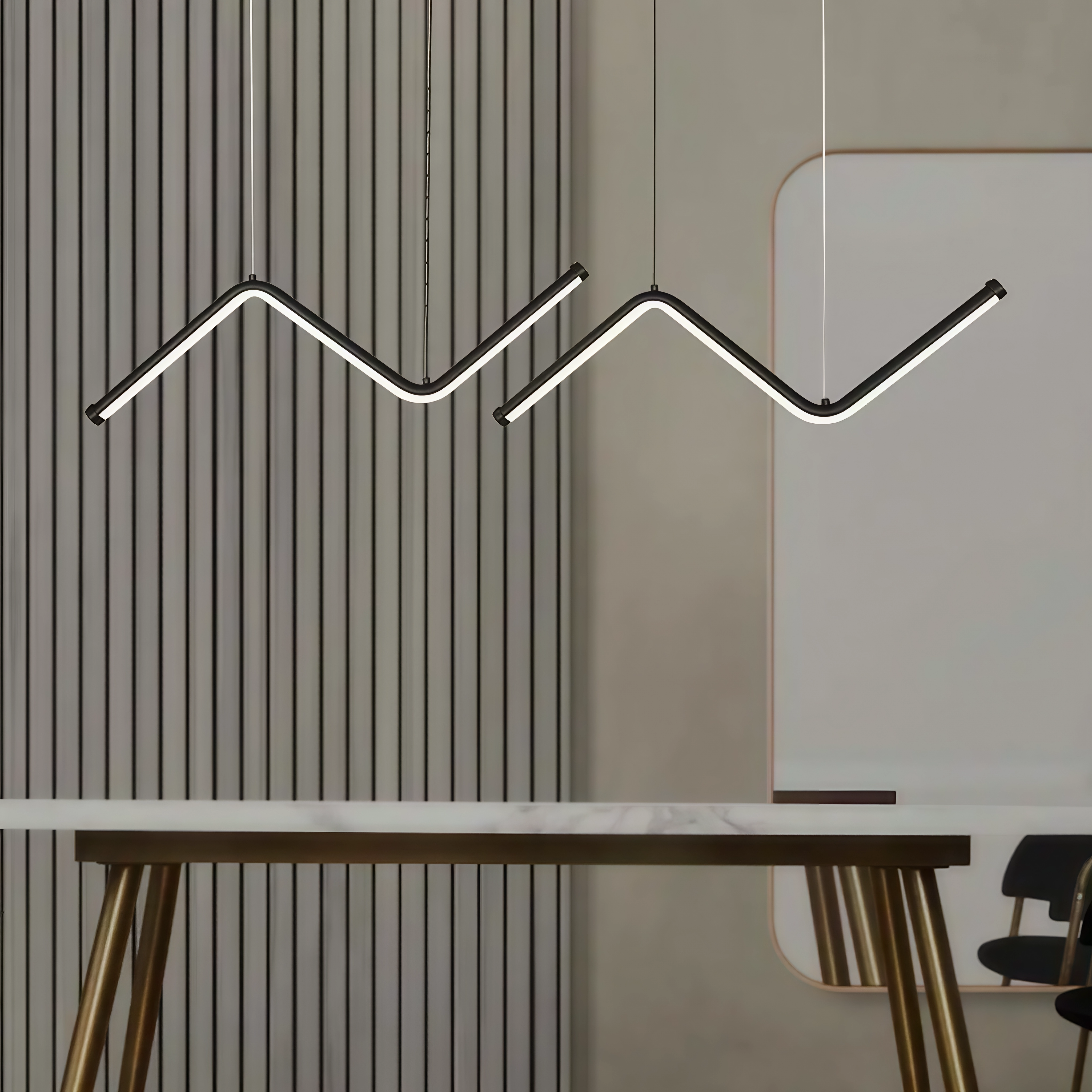 Висящ LED полилей Wave | Вълнообразна форма | 90cm | 24W