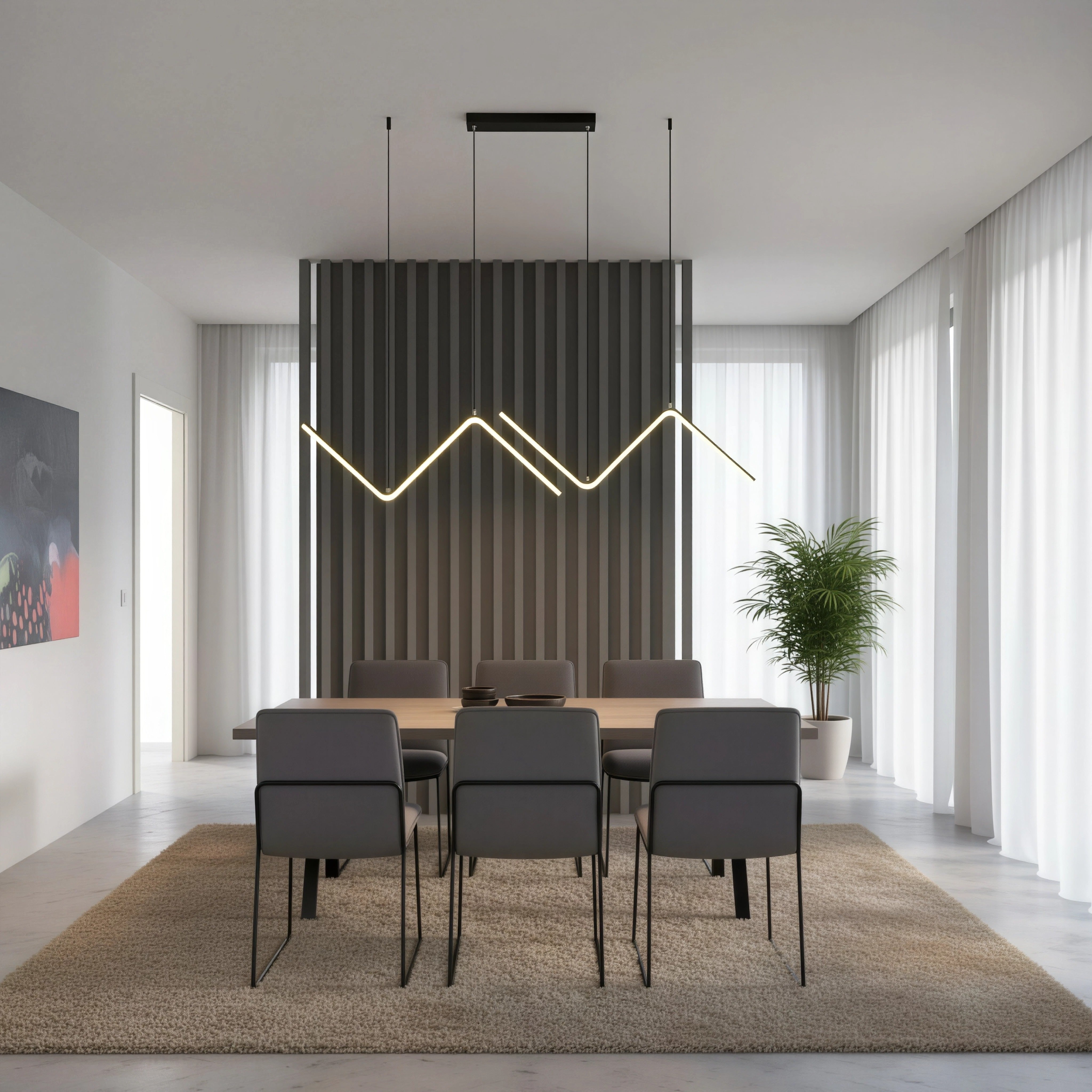 Висящ LED полилей Wave | Вълнообразна форма | 90cm | 24W