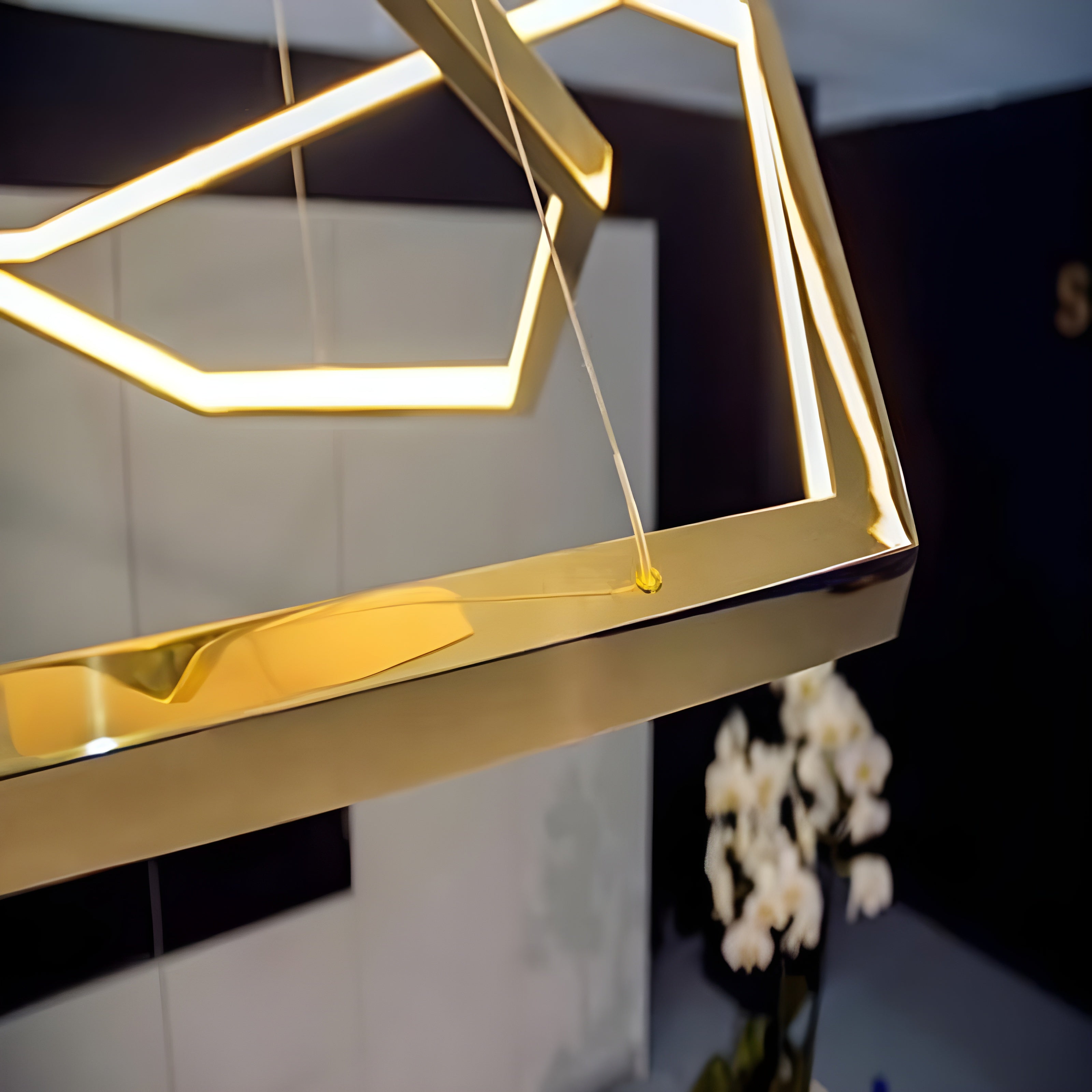 Висящ LED полилей Solis | 3 златни рамки | 52W | 3000K