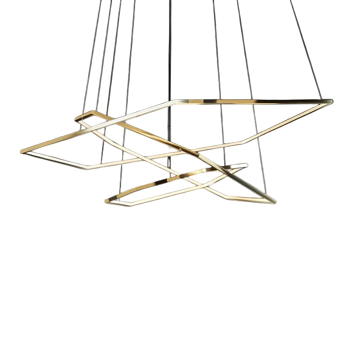 Висящ LED полилей Solis | 3 златни рамки | 52W | 3000K