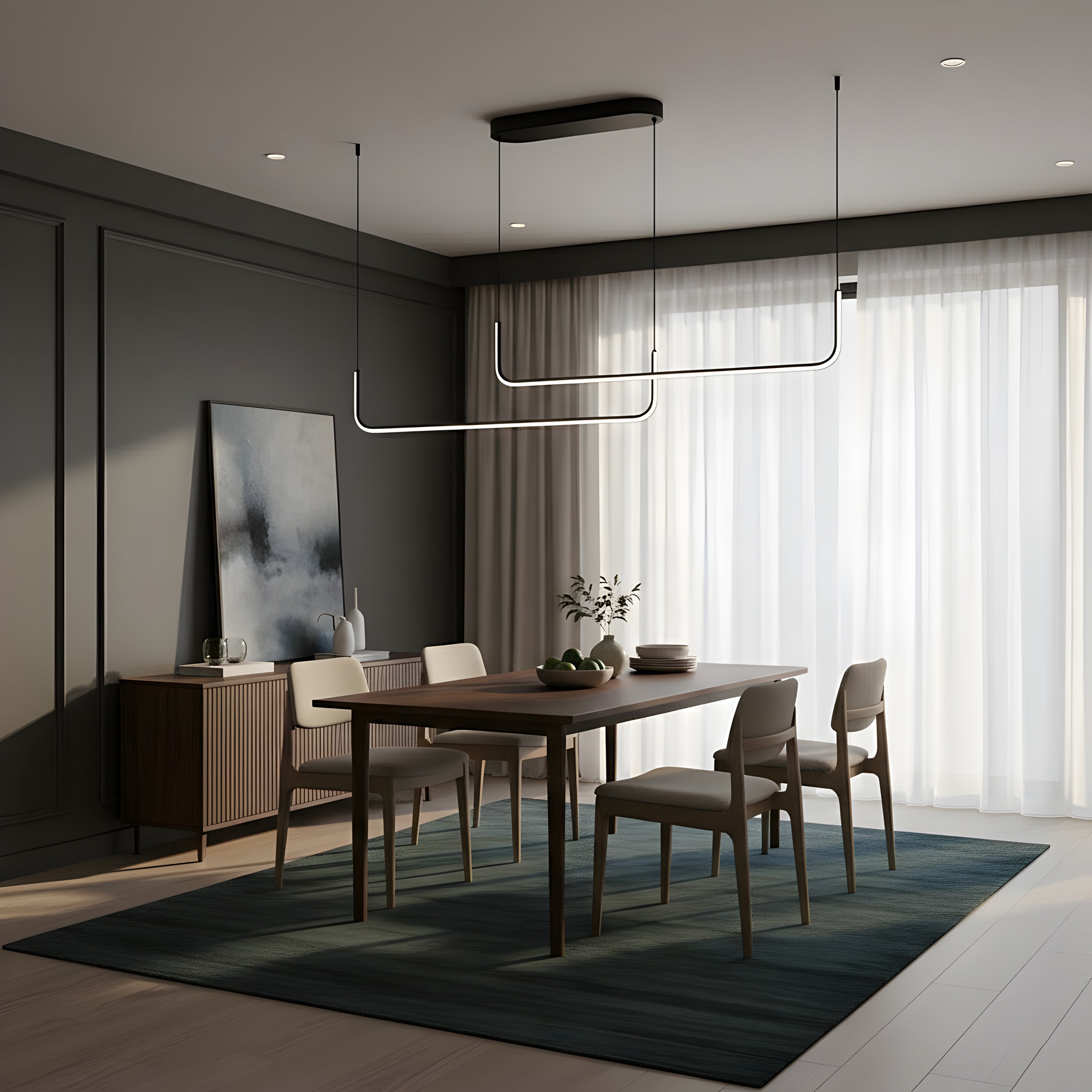Висяща двойна линейна LED лампа Swing Ceiling | 24W | 3000-6000K