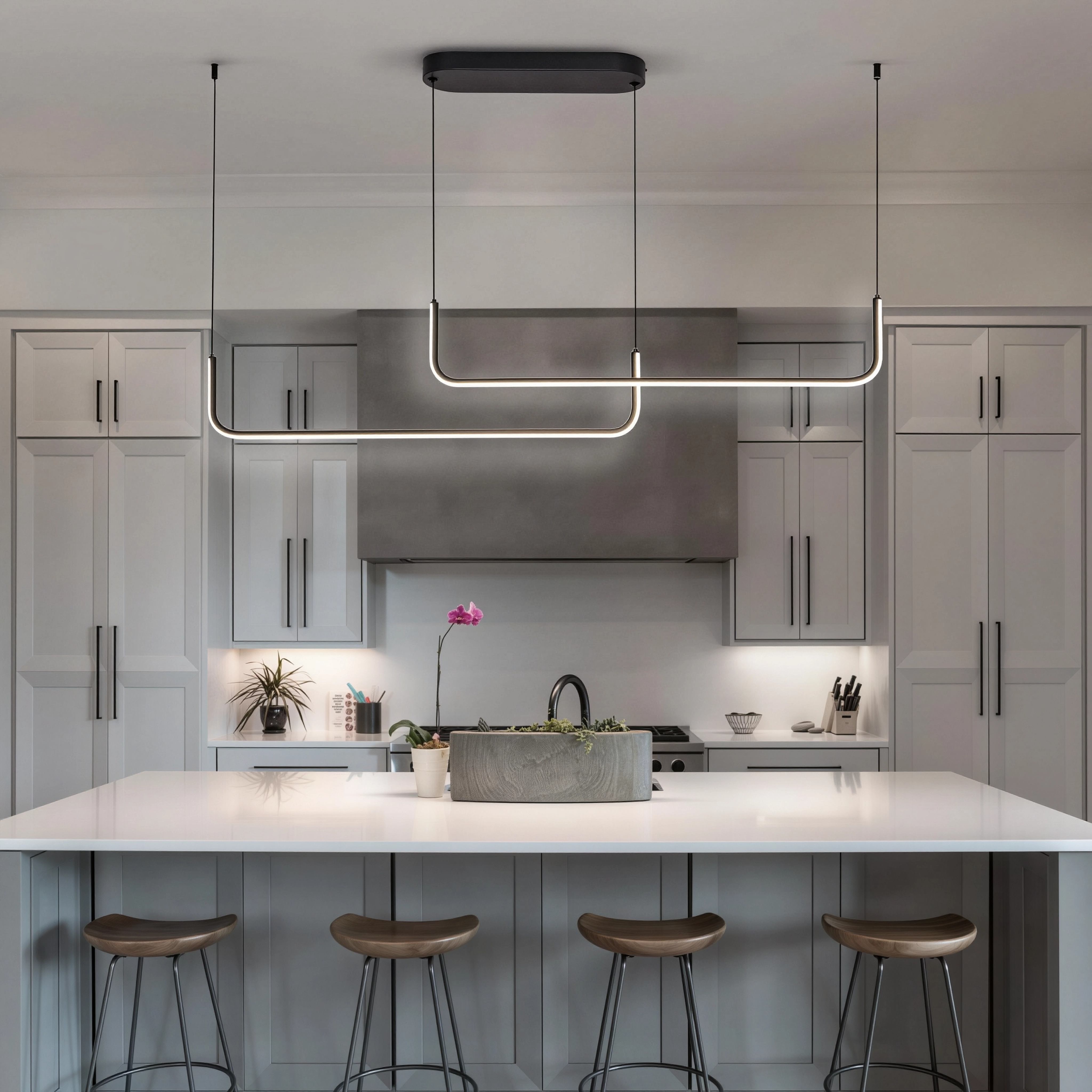 Висяща двойна линейна LED лампа Swing Ceiling | 24W | 3000-6000K