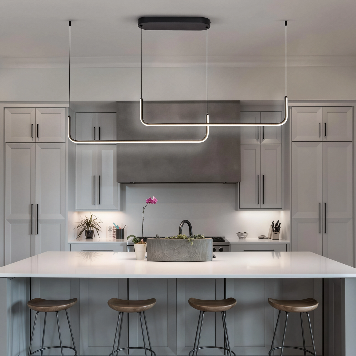 Висяща двойна линейна LED лампа Swing Ceiling | 24W | 3000-6000K