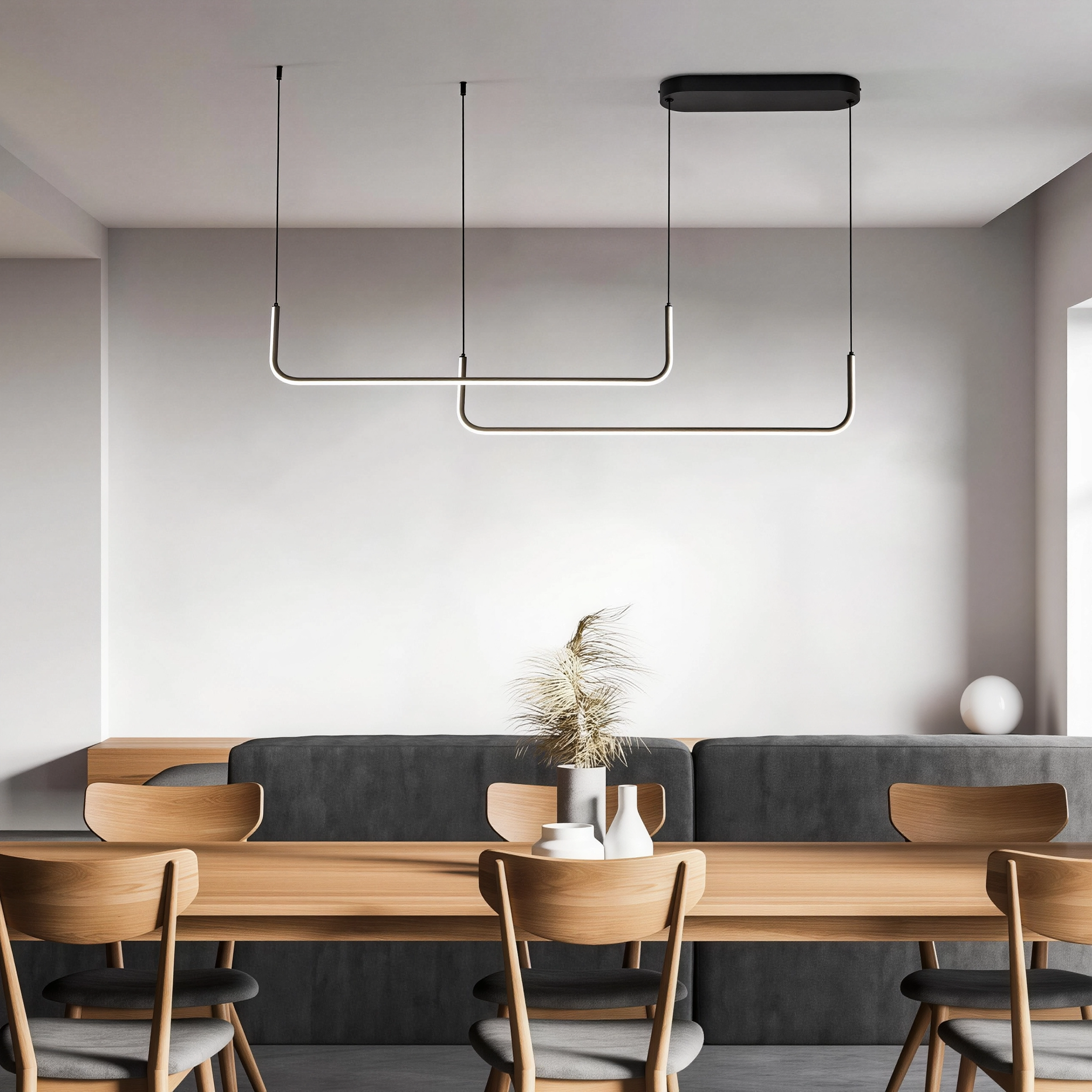 Висяща двойна линейна LED лампа Swing Ceiling | 24W | 3000-6000K