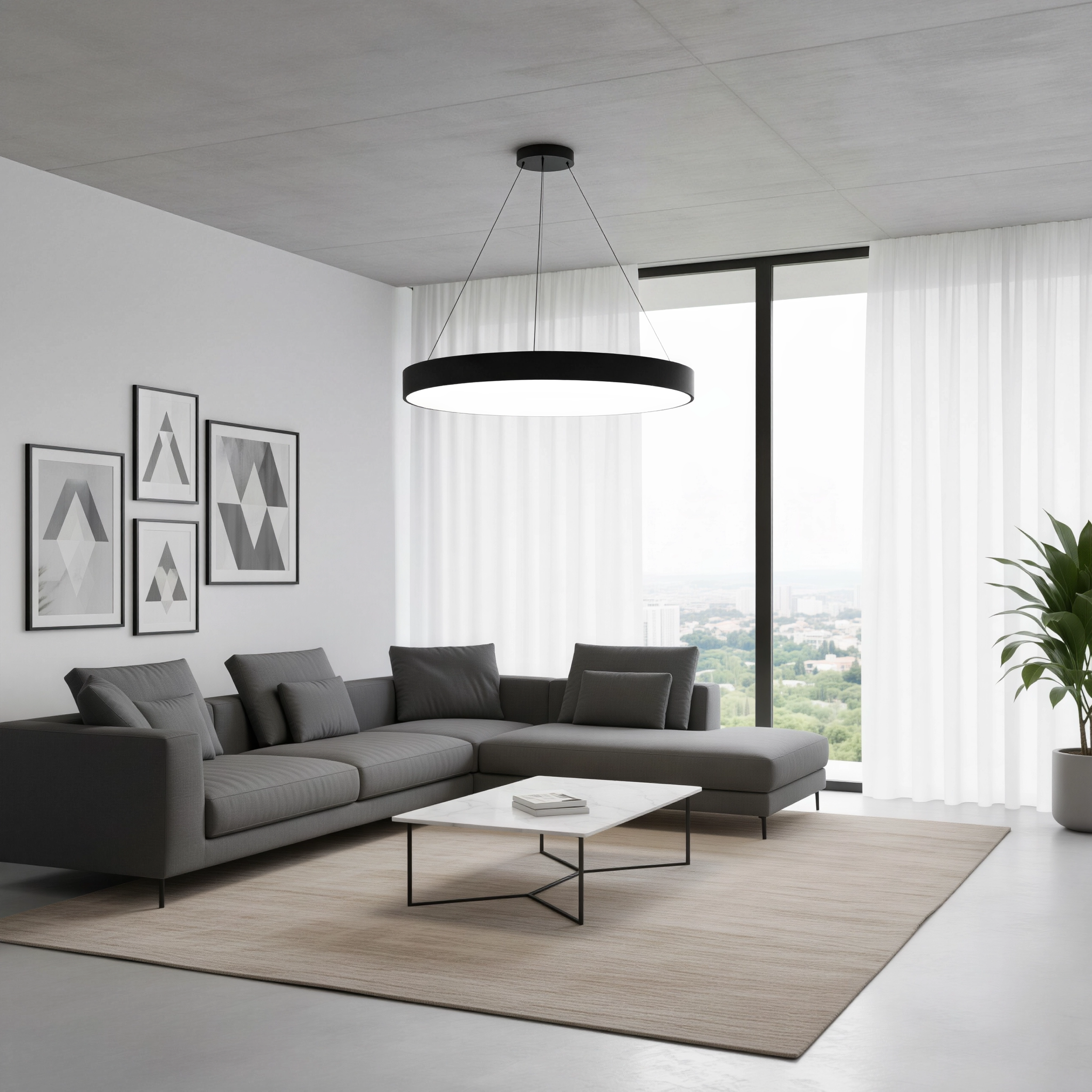 Висяща кръгла LED плафониера Veny XL | Ø80–120cm | 3000-4000K