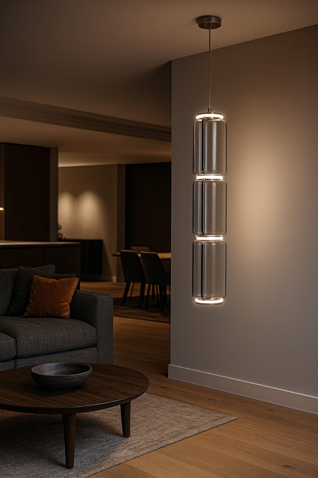 Висяща LED лампа Norda A3 | Тройна стъклена капсула | 3000K | 28W