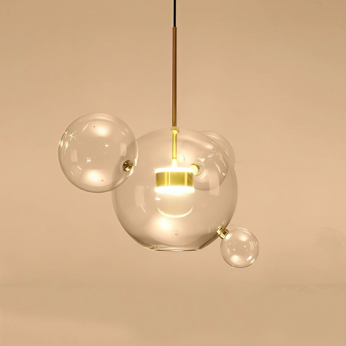 Висяща LED лампа Orbital 4 | 4 стъклени мехурчета | 7W | 3000K