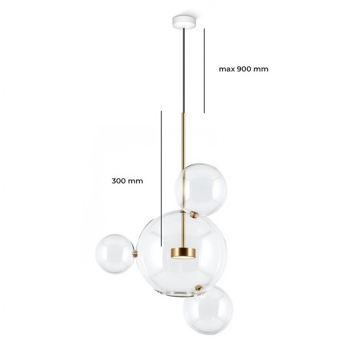 Висяща LED лампа Orbital 4 | 4 стъклени мехурчета | 7W | 3000K