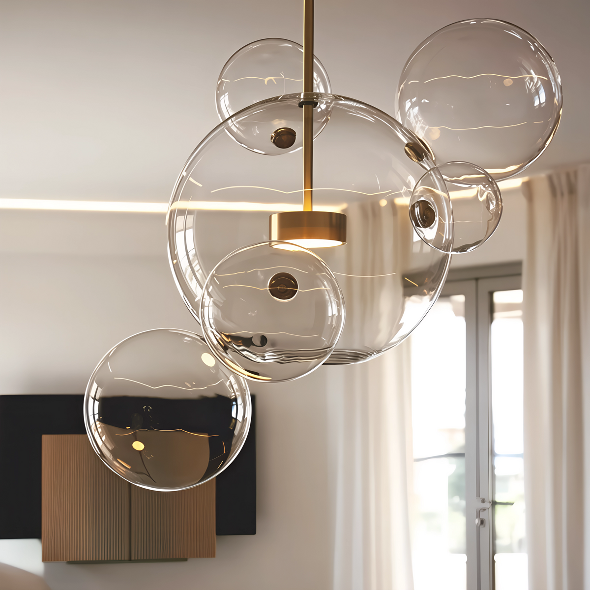 Висяща LED лампа с 6 стъклени мехурчета Orbital 6 | 10W | 3000K