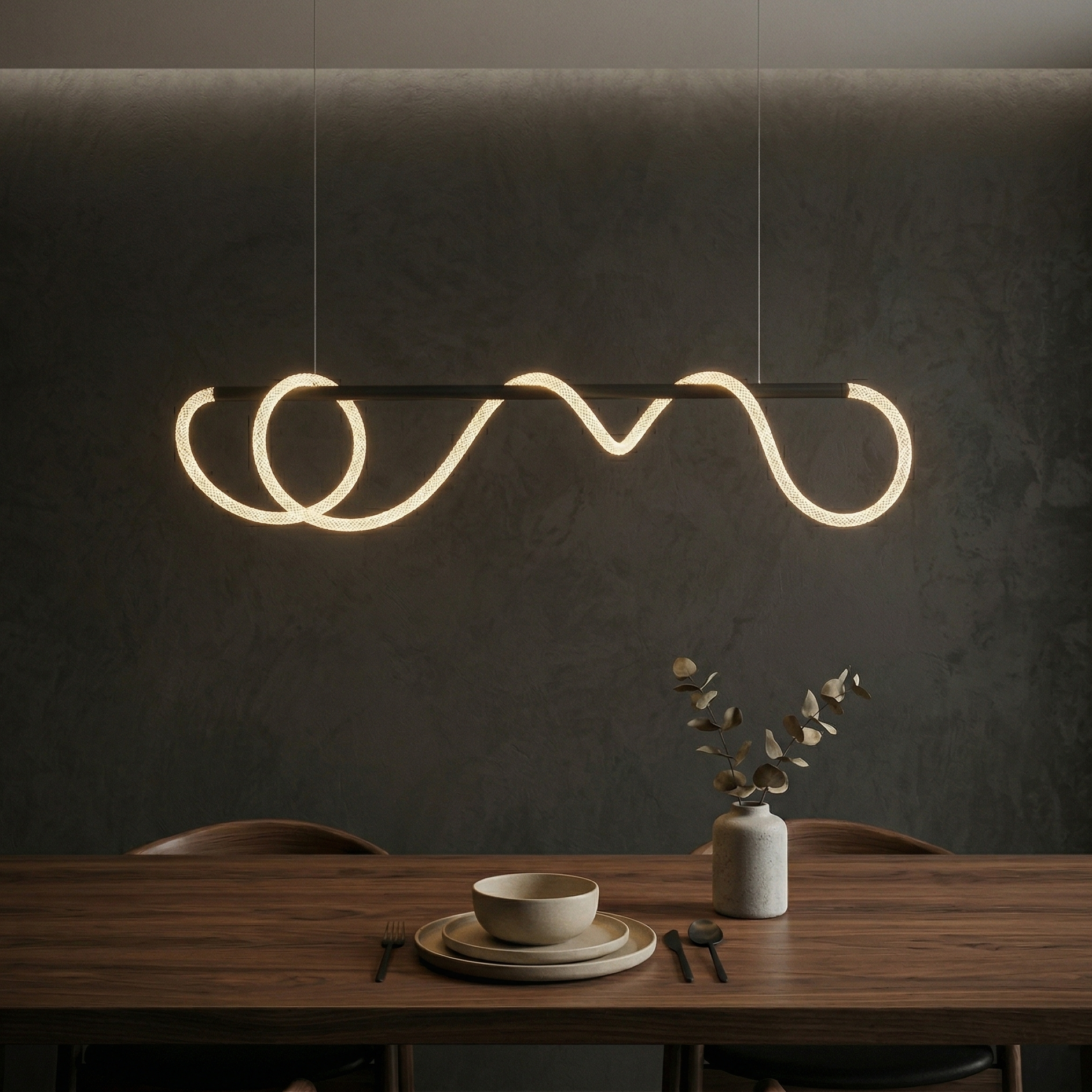 Висяща LED лампа Swing Pendant | Тип въже/маркуч | 45W