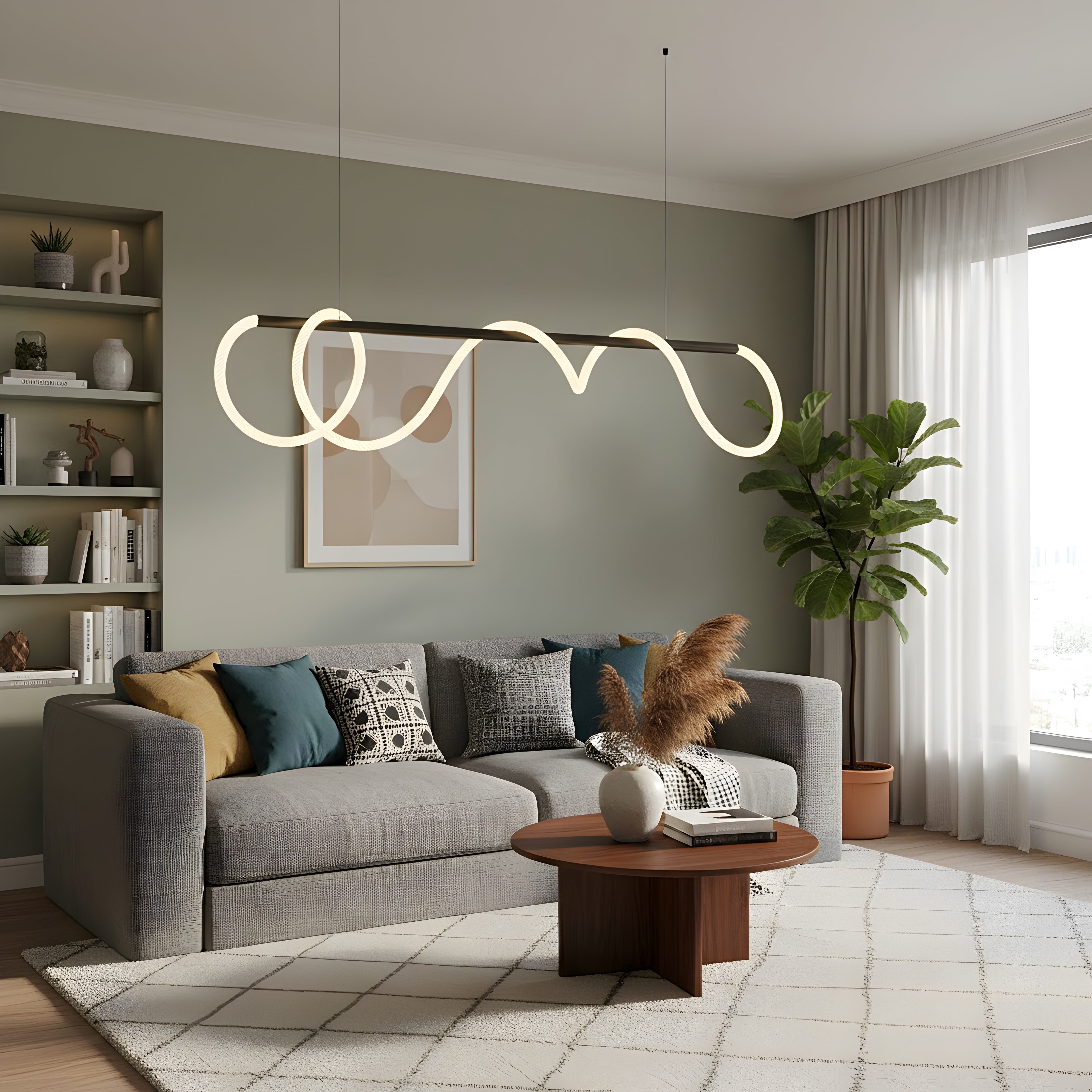Висяща LED лампа Swing Pendant | Тип въже/маркуч | 45W