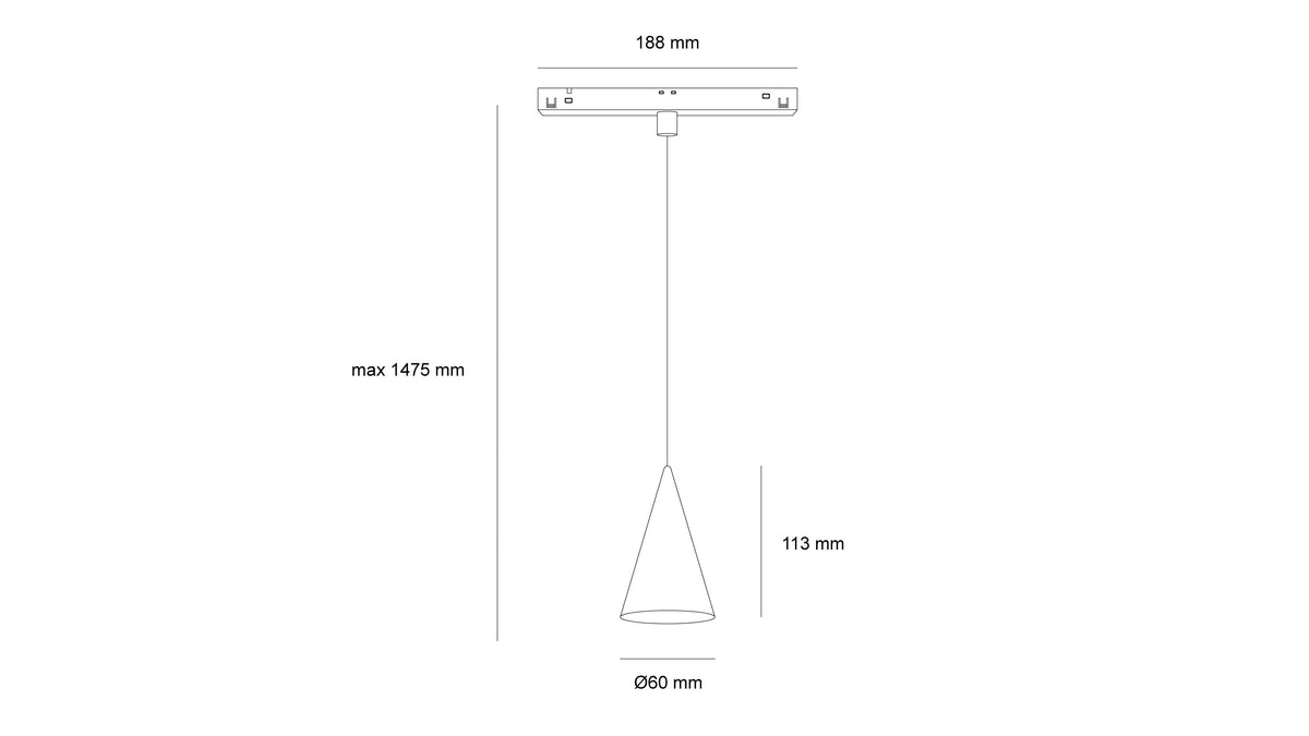 Висящо LED осветително тяло Candela Magnet 5W за магнитна система 23mm