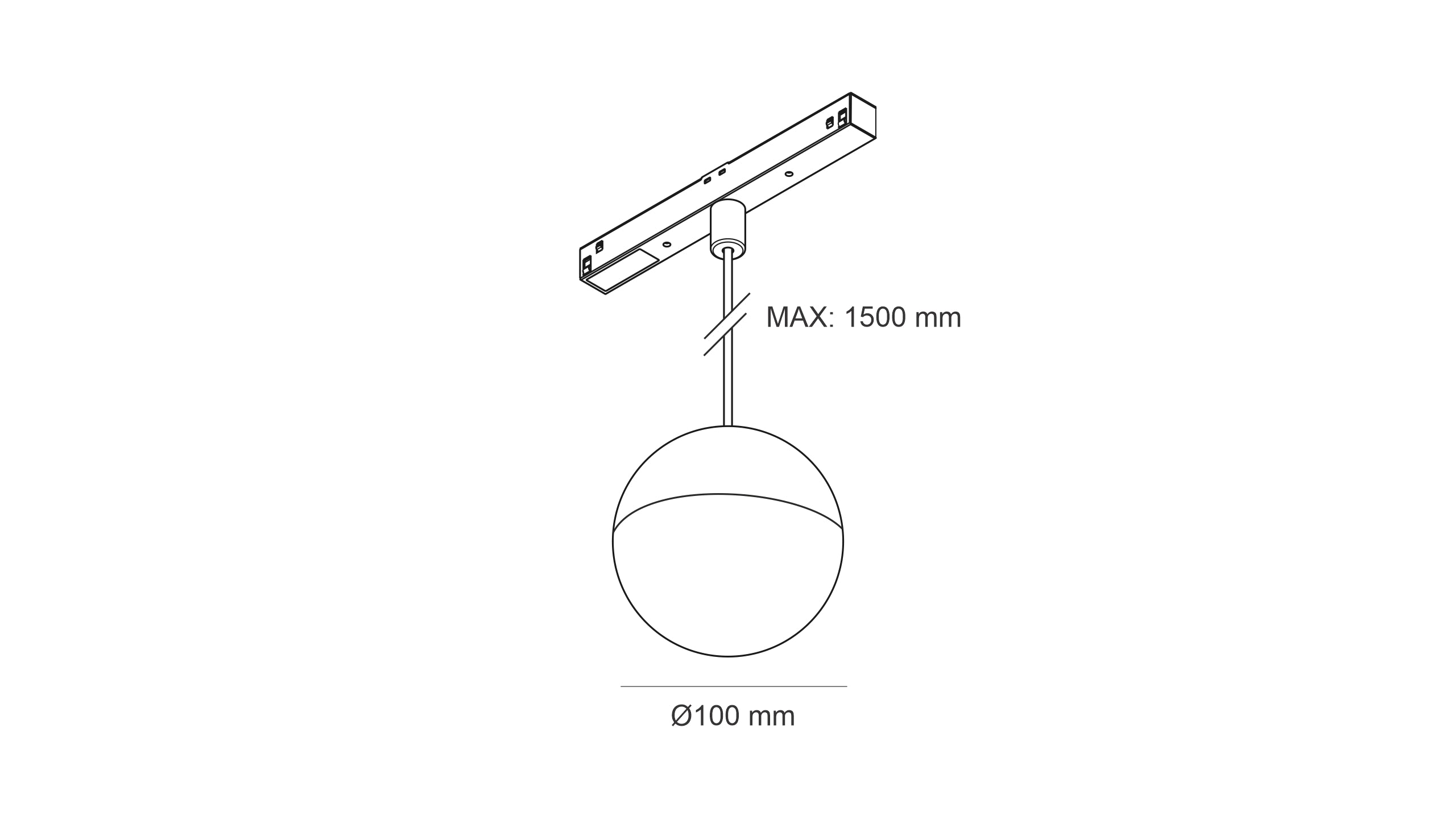 Висящо сферично LED осветително тяло Ball Pendant за магнитна система 23mm