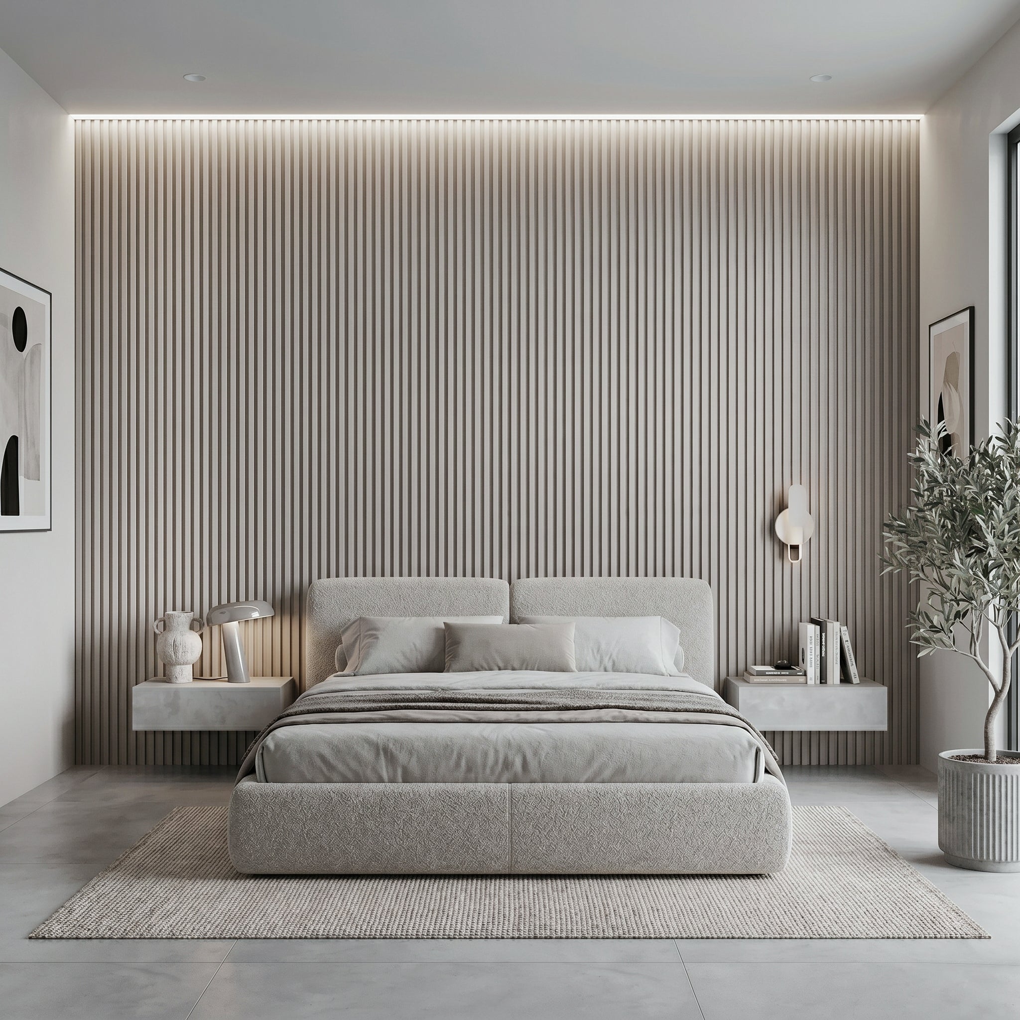 WPC Grid панел Millennium Grey | Бежов дървен ефект | 275 x 15см