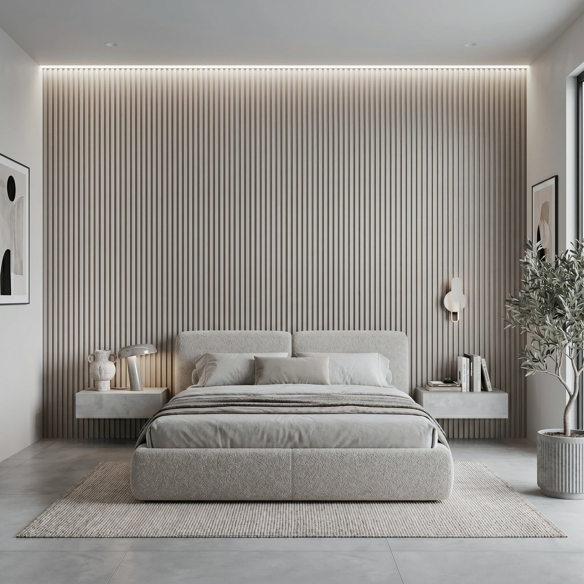 WPC Grid панел Millennium Grey | Бежов дървен ефект | 275 x 15см